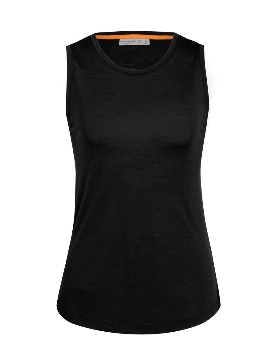 Black Women's Icebreaker Merino Sphere II Tank T Shirts | USA 1572RVDW